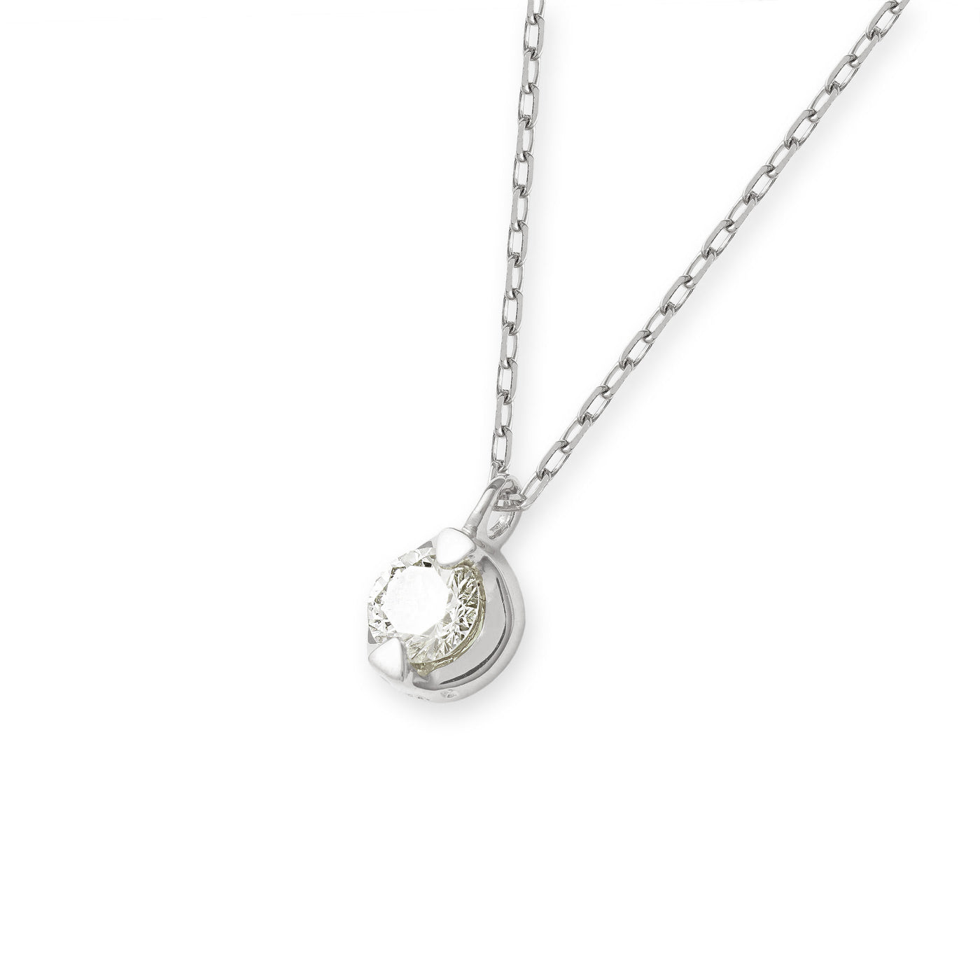 4月誕生石 K10 ホワイトゴールド ダイヤモンド ネックレス