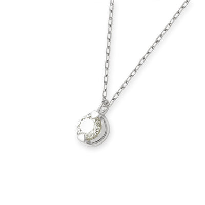 4月誕生石 K10 ホワイトゴールド ダイヤモンド ネックレス