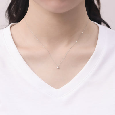 4月誕生石 K10 ホワイトゴールド ダイヤモンド ネックレス