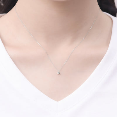 4月誕生石 K10 ホワイトゴールド ダイヤモンド ネックレス