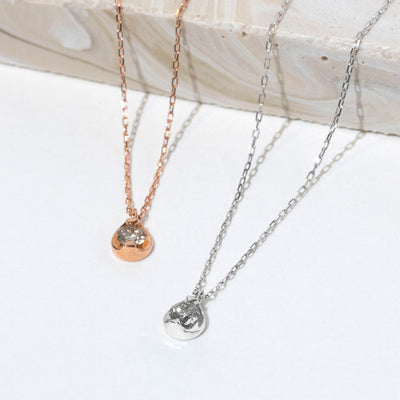 4月誕生石 K10 ホワイトゴールド ダイヤモンド ネックレス