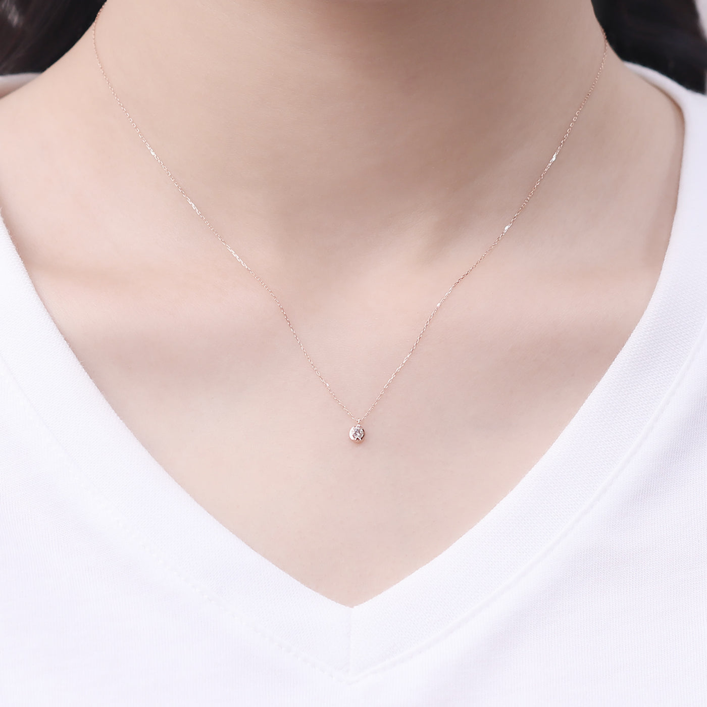 K10 ピンクゴールド ダイヤモンド ネックレス