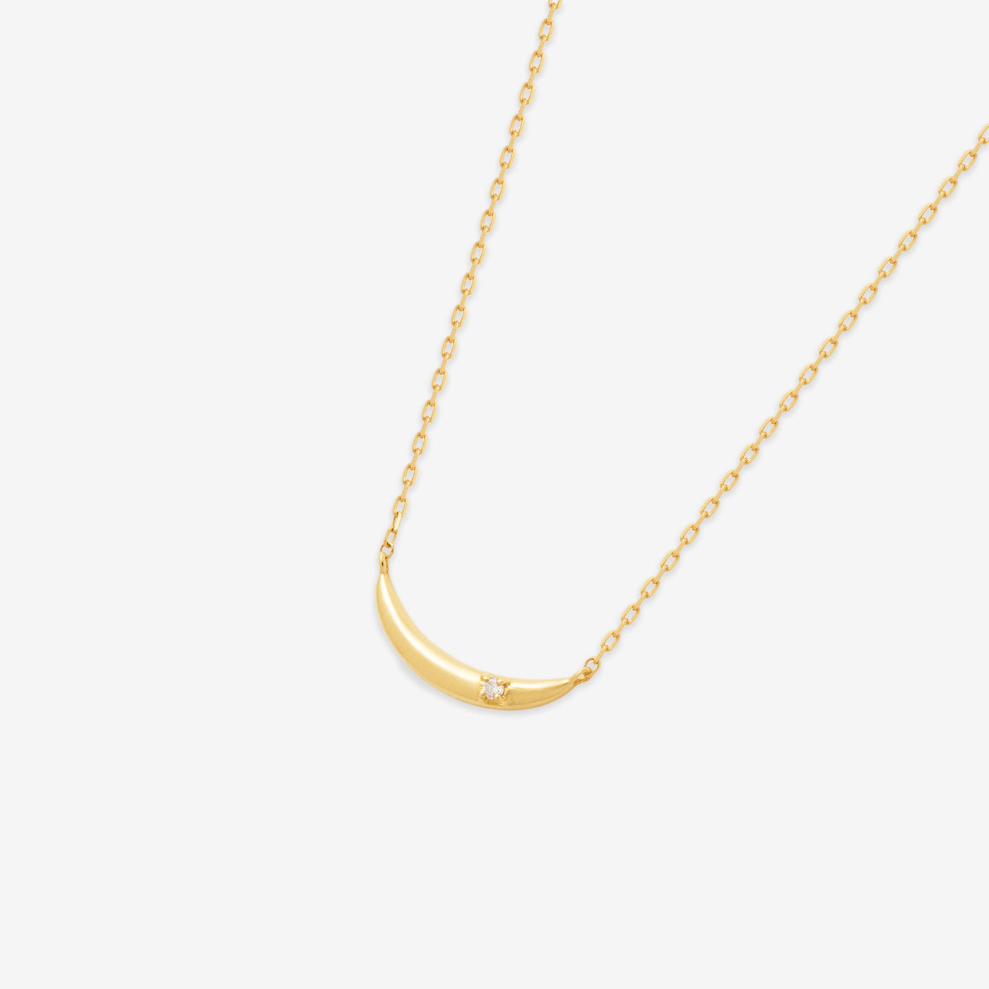 エテ　K10 イエローゴールド 三日月 ネックレス WEB限定】K10 イエローゴールド ダイヤモンド ムーン ネックレス