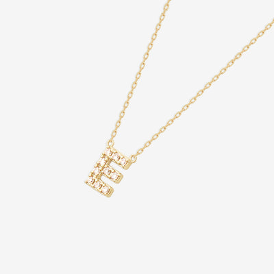 【WEB限定】K10 イエローゴールド ダイヤモンド イニシャル ネックレス（E）