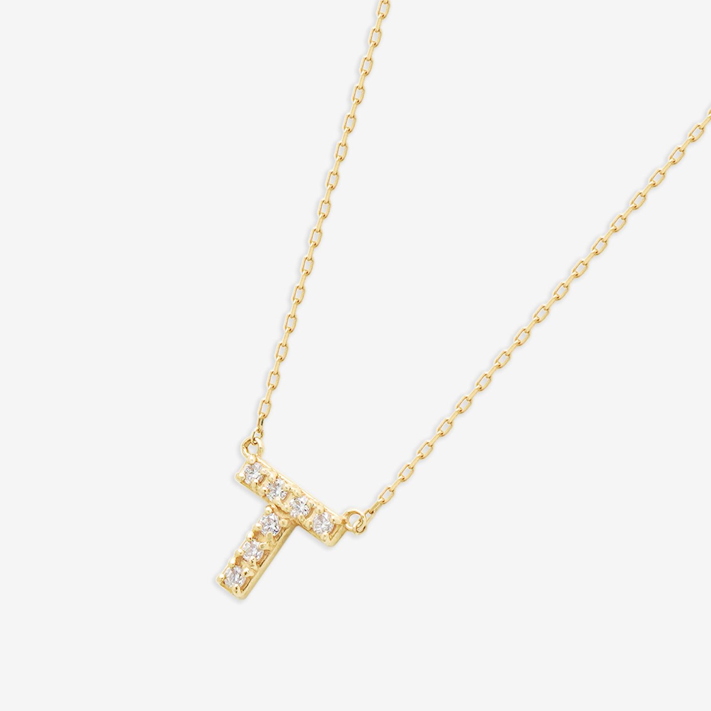 【WEB限定】K10 イエローゴールド ダイヤモンド イニシャル ネックレス（T）