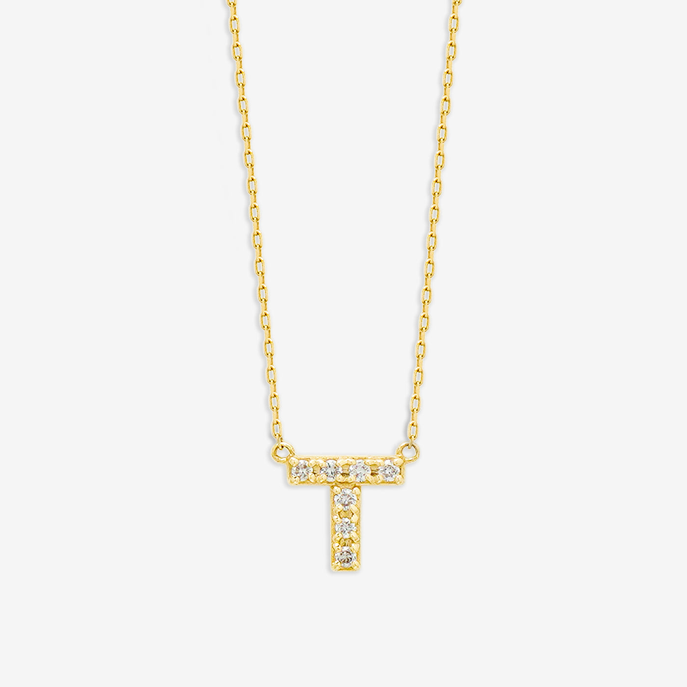 【WEB限定】K10 イエローゴールド ダイヤモンド イニシャル ネックレス（T）