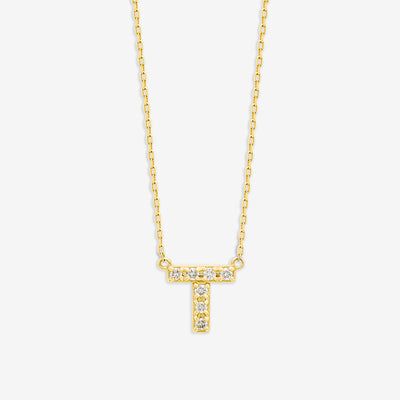 【WEB限定】K10 イエローゴールド ダイヤモンド イニシャル ネックレス（T）