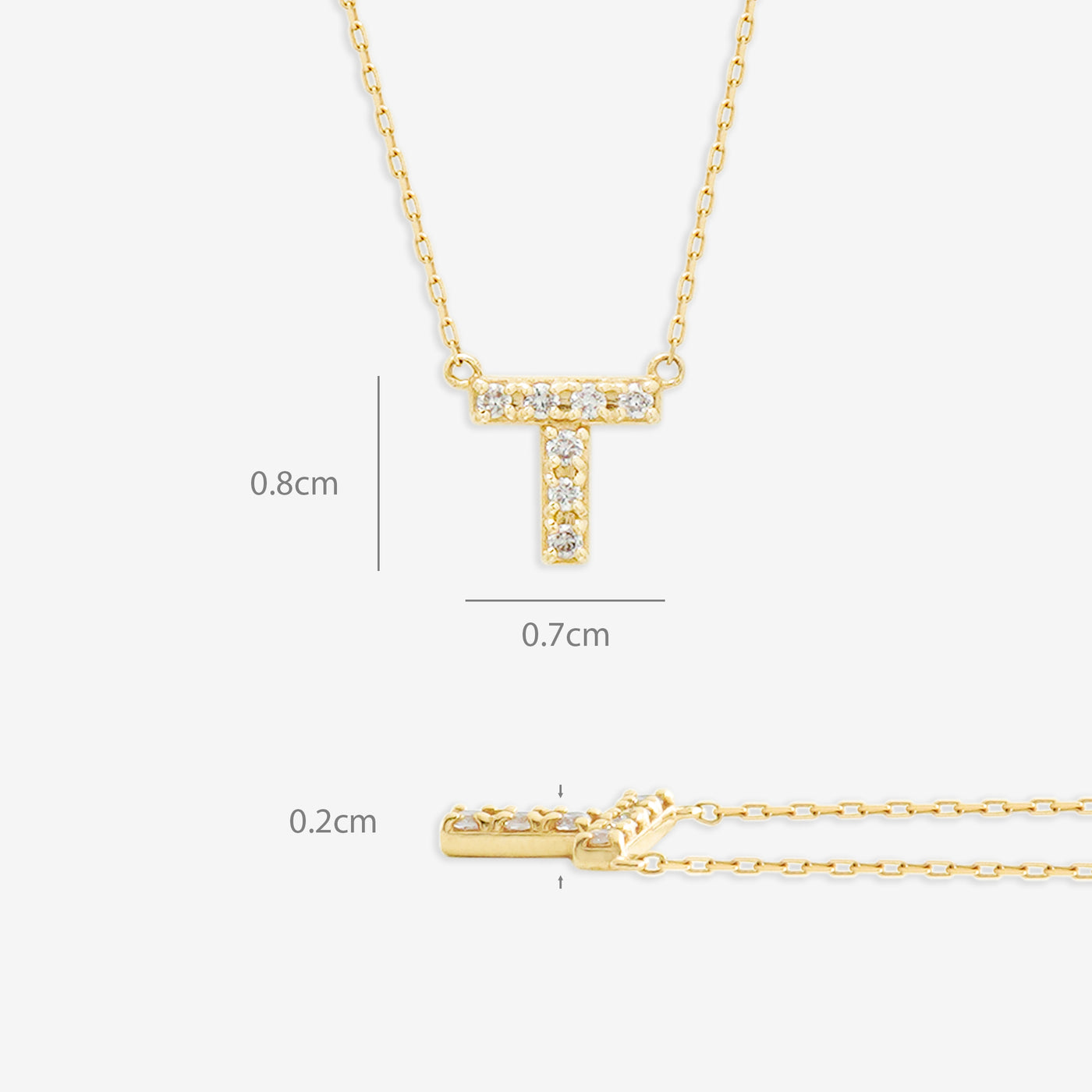 【WEB限定】K10 イエローゴールド ダイヤモンド イニシャル ネックレス（T）