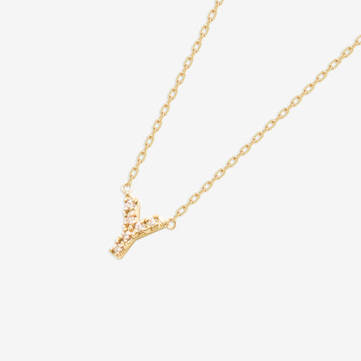 【WEB限定】K10 イエローゴールド ダイヤモンド イニシャル ネックレス（Y）