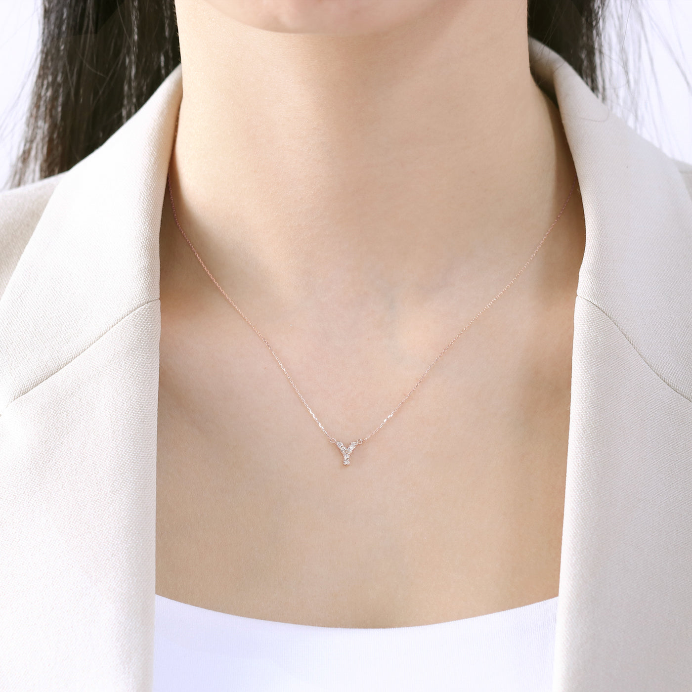 【WEB限定】K10 イエローゴールド ダイヤモンド イニシャル ネックレス（Y）