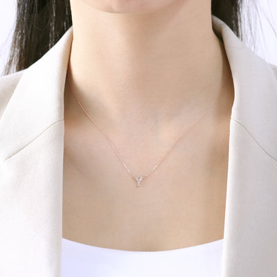 【WEB限定】K10 イエローゴールド ダイヤモンド イニシャル ネックレス（Y）