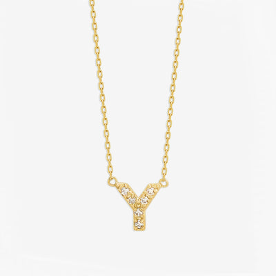 【WEB限定】K10 イエローゴールド ダイヤモンド イニシャル ネックレス（Y）