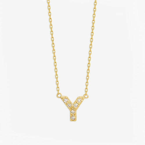 【WEB限定】K10 イエローゴールド ダイヤモンド イニシャル ネックレス（Y）