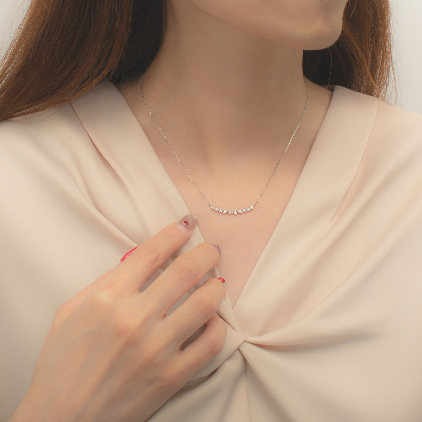 プラチナ ダイヤモンド ネックレス（0.10ct） （7557930254493
