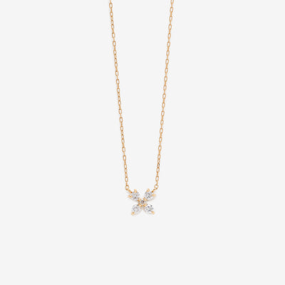 K10 イエローゴールド ダイヤモンド ネックレス