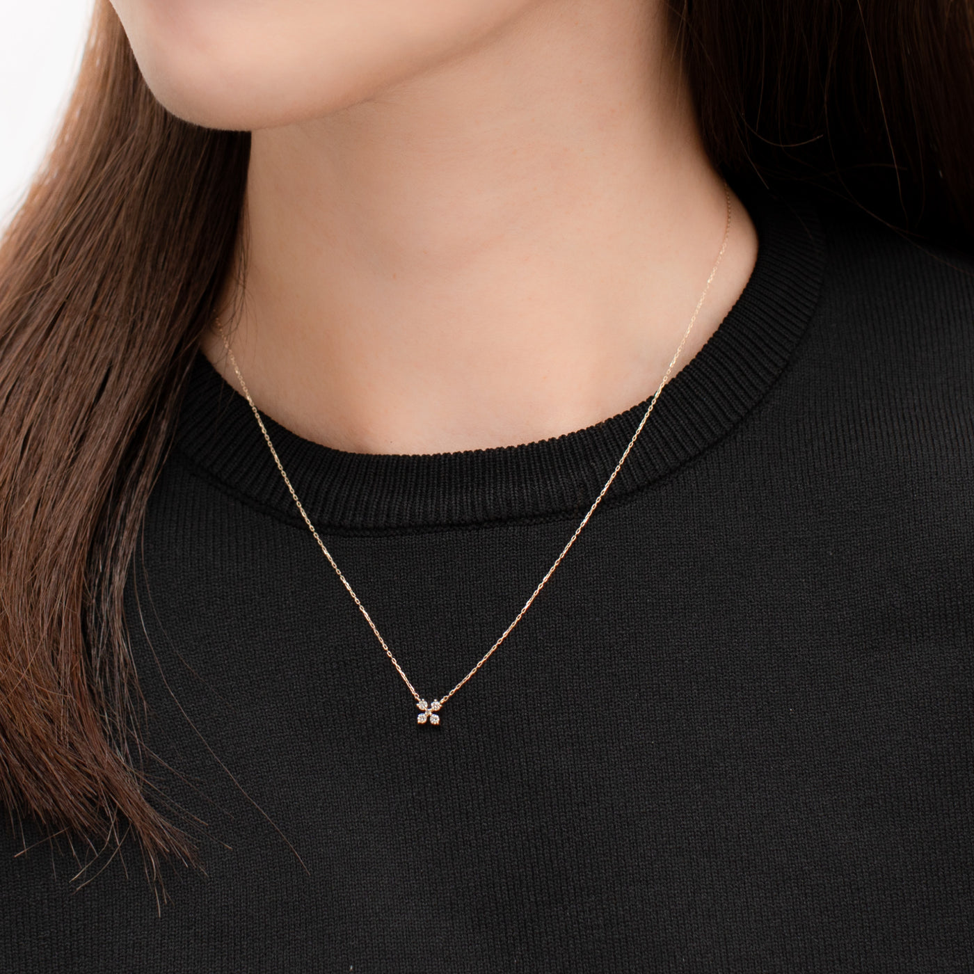 K10 イエローゴールド ダイヤモンド ネックレス