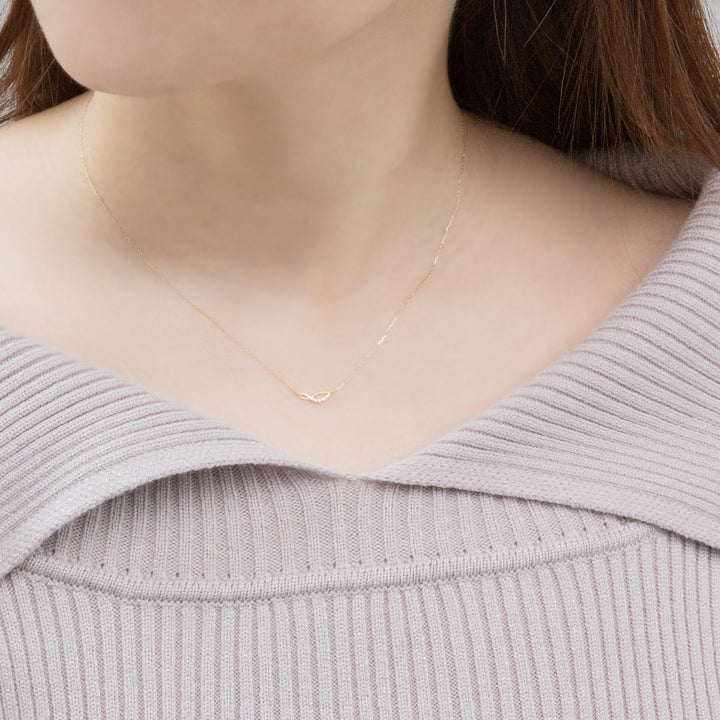 新品 エステール K10 イエローゴールド ホワイトトパーズ ネックレス