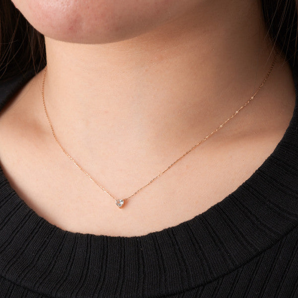 K10 イエローゴールド クォーツ ハート ネックレス （8330501849390