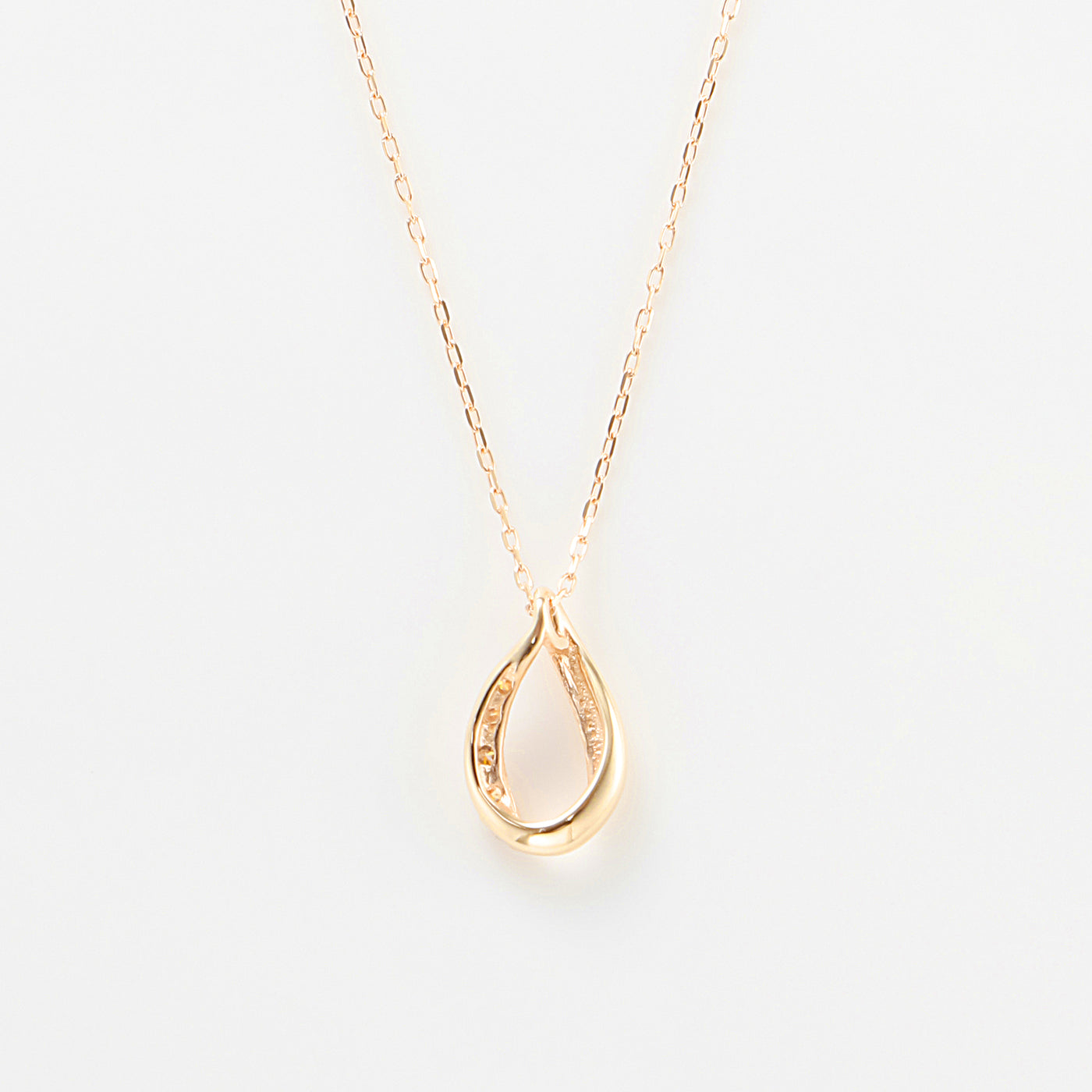 K10 イエローゴールド ダイヤモンド しずく ネックレス