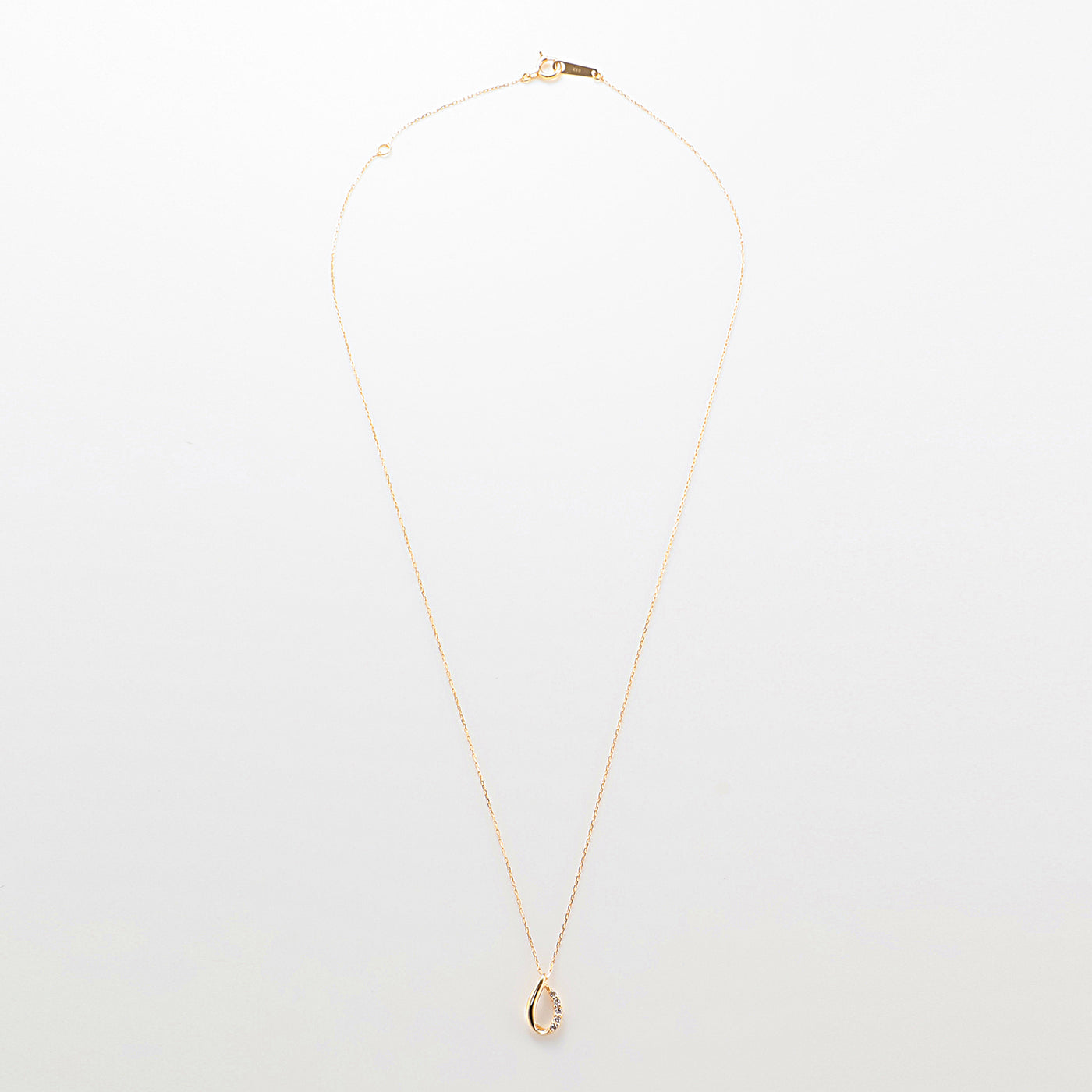 K10 イエローゴールド ダイヤモンド しずく ネックレス