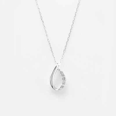 K10 ホワイトゴールド ダイヤモンド しずく ネックレス