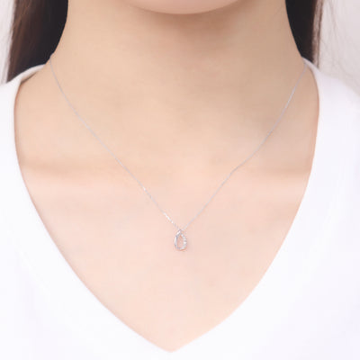K10 ホワイトゴールド ダイヤモンド しずく ネックレス