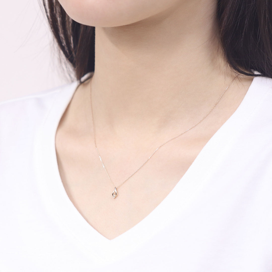 WEB限定】K10 イエローゴールド ダイヤモンド しずく ネックレス