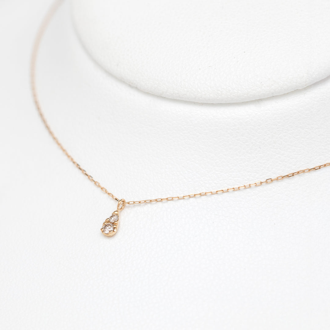 K10 イエローゴールド ダイヤモンド しずく ネックレス