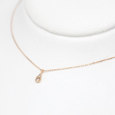 K10 イエローゴールド ダイヤモンド しずく ネックレス