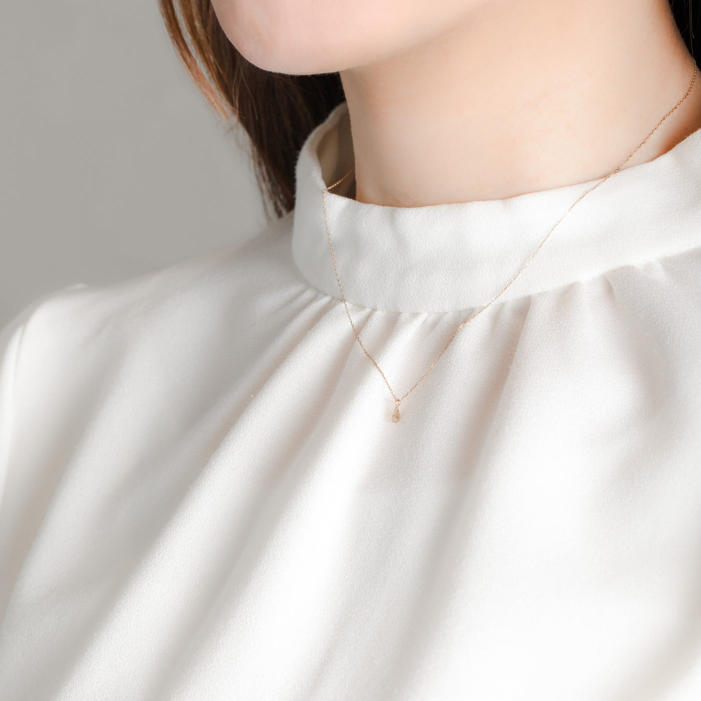 K10 イエローゴールド ダイヤモンド しずく ネックレス