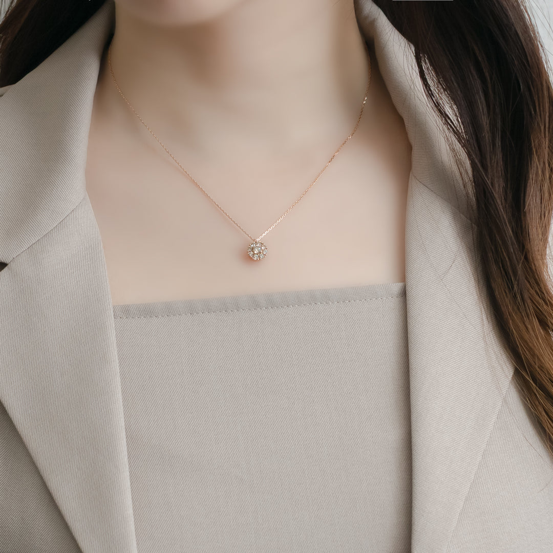 K18 ピンクゴールド ダイヤモンド ネックレス（0.5ct