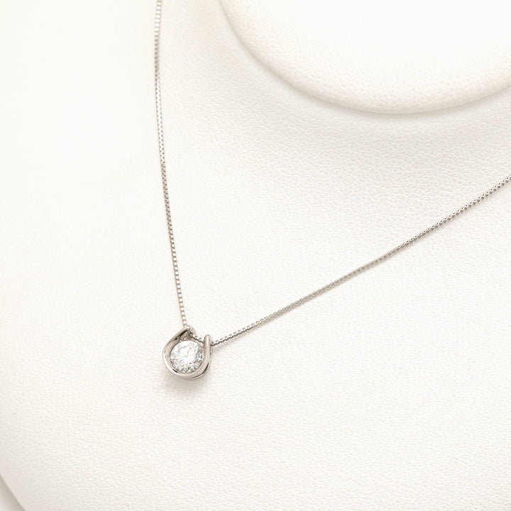 プラチナ ダイヤモンド 馬蹄 ネックレス（0.3ct）<鑑定書付&gt