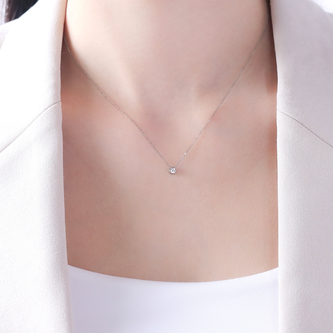 プラチナ ダイヤモンド ネックレス<H&C証明カード/スコープ付>