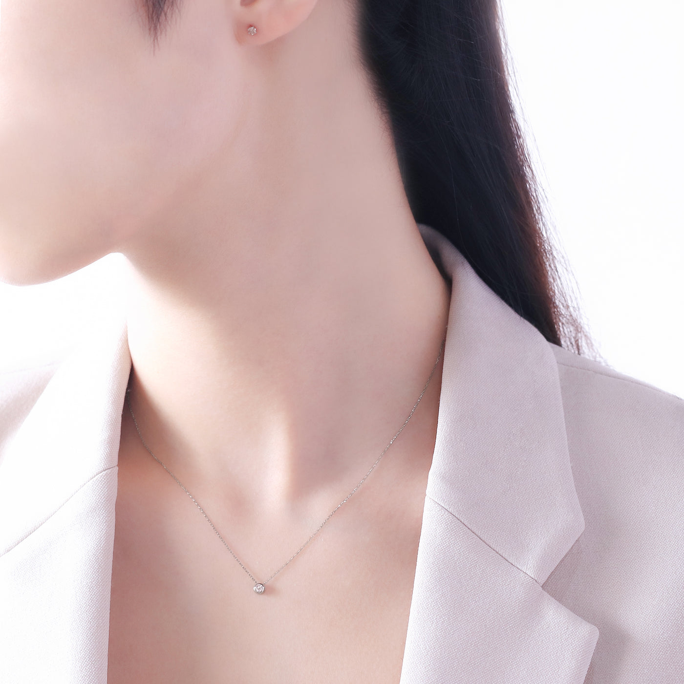 プラチナ ダイヤモンド ネックレス<H&C証明カード/スコープ付>