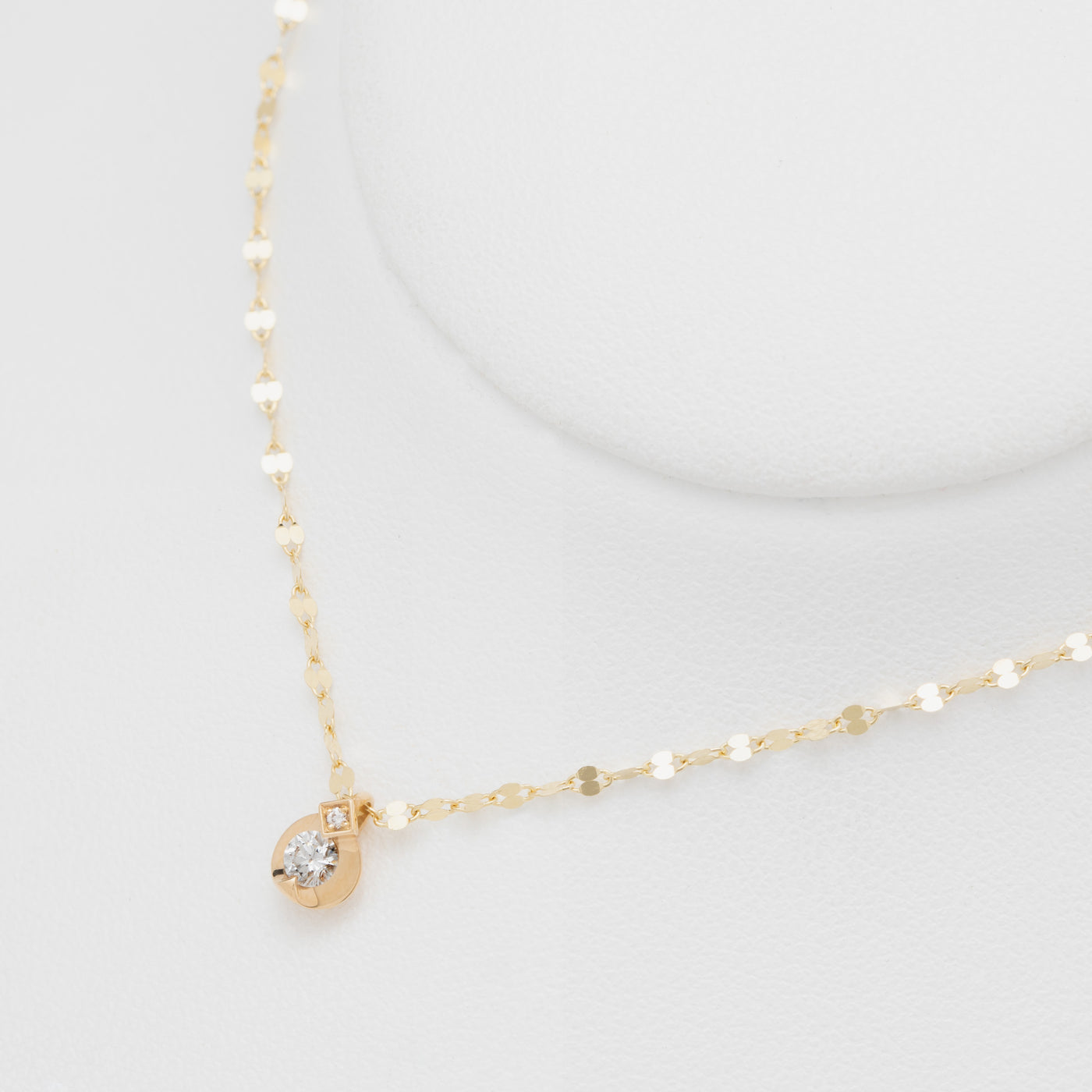 K18 イエローゴールド ダイヤモンド ネックレス（0.1ct）