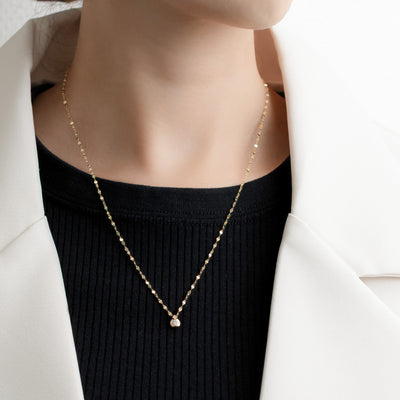 K18 イエローゴールド ダイヤモンド ネックレス（0.1ct）