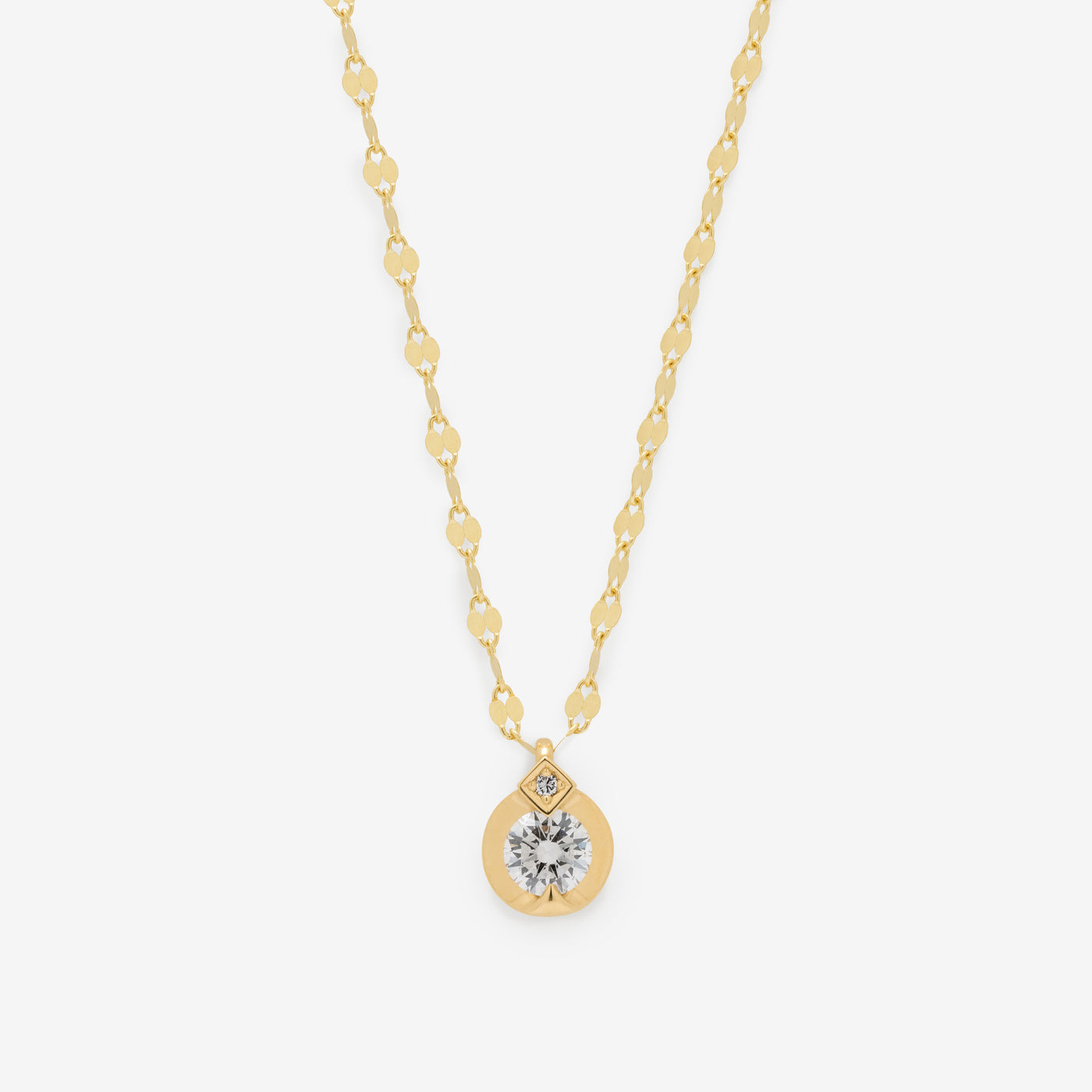 K18 イエローゴールド ダイヤモンド ネックレス（0.2ct）