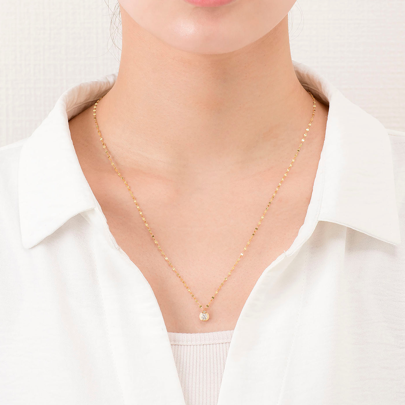 K18 イエローゴールド ダイヤモンド ネックレス（0.2ct）