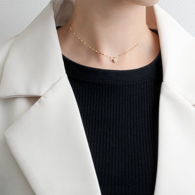 K18 イエローゴールド ダイヤモンド ネックレス（0.2ct）