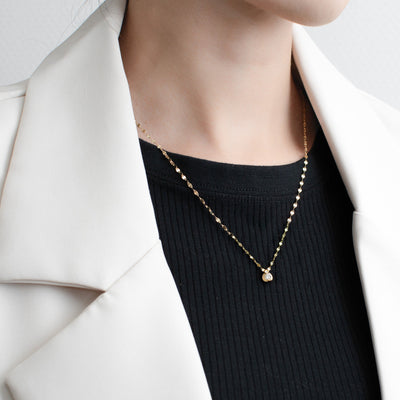 【受注生産】K18 イエローゴールド ダイヤモンド ネックレス（0.3ct）