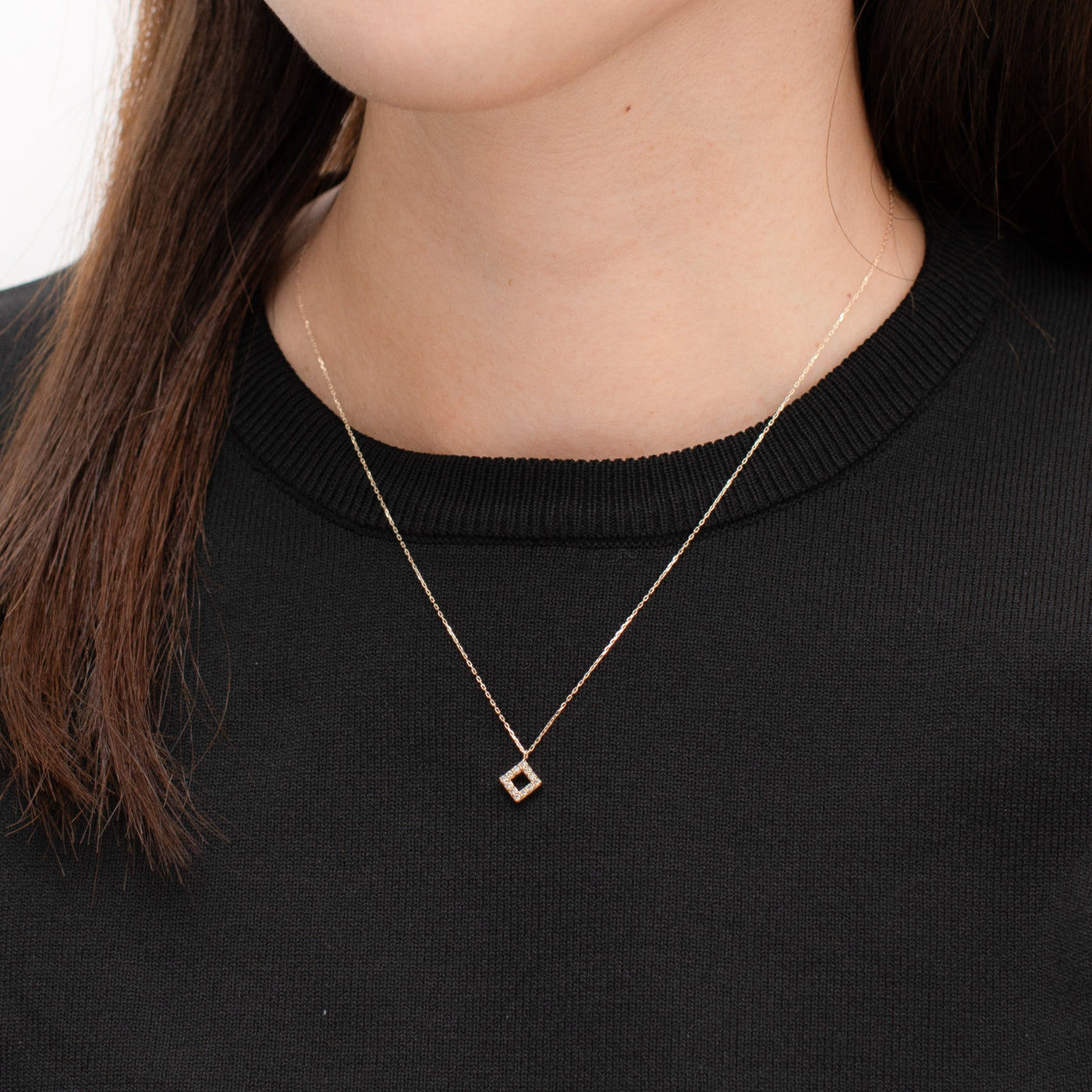 K10 イエローゴールド ダイヤモンド ネックレス