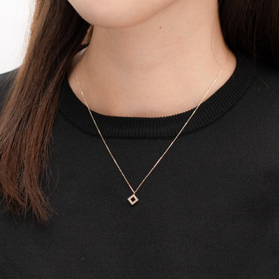 K10 イエローゴールド ダイヤモンド ネックレス