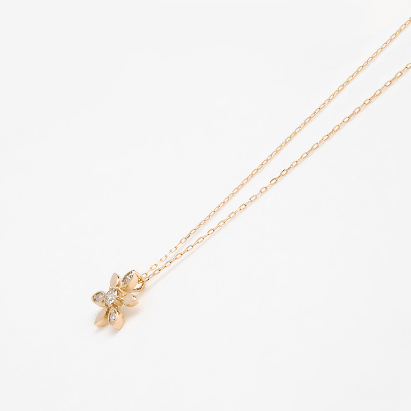 K10 イエローゴールド ダイヤモンド ネックレス