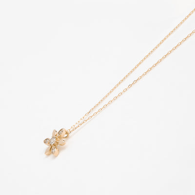 K10 イエローゴールド ダイヤモンド ネックレス