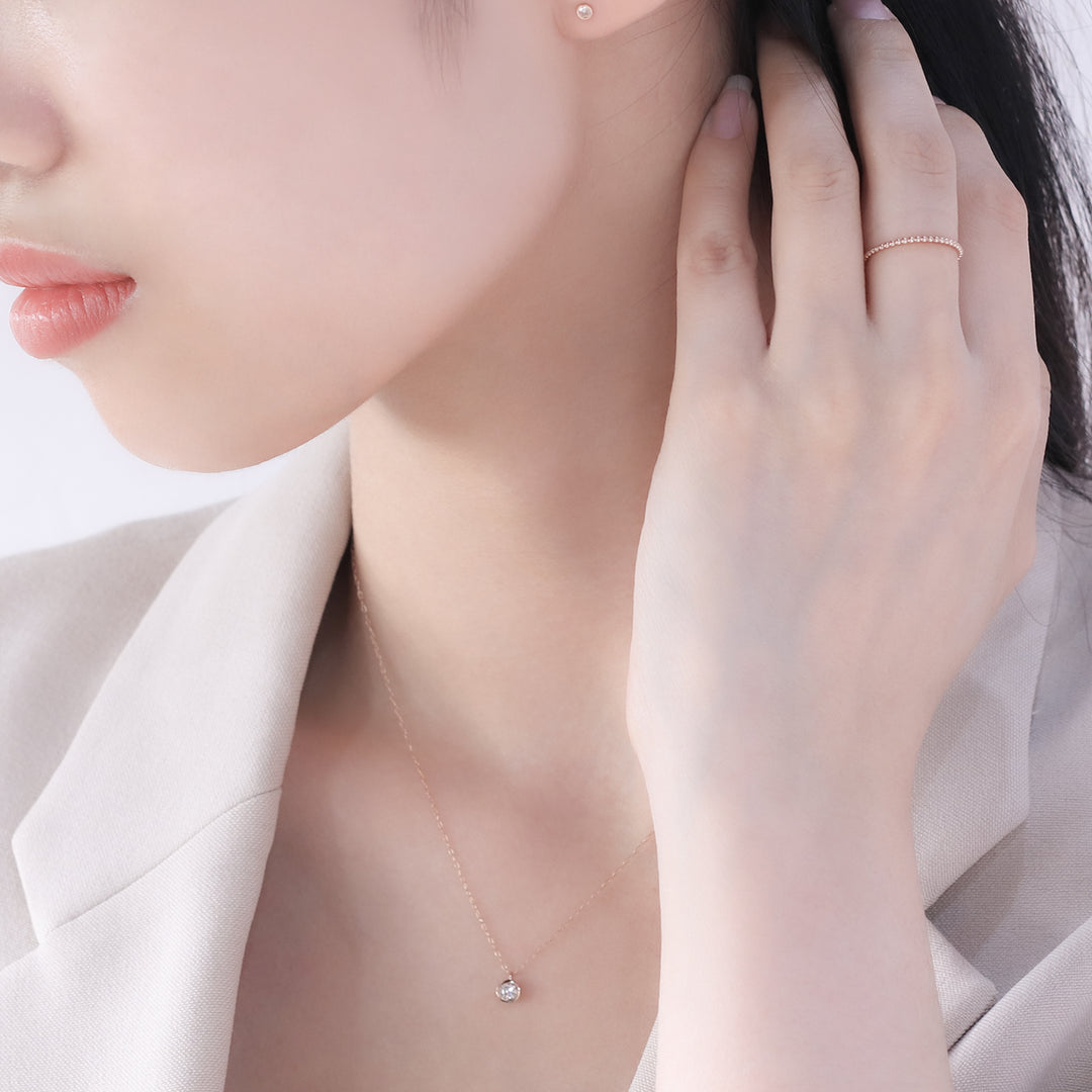 【マリメッコ】ete K18ピンクゴールド ネックレス ダイヤモンド K18MPG レイヤー ダイヤモンド フローレット ネックレス（661070