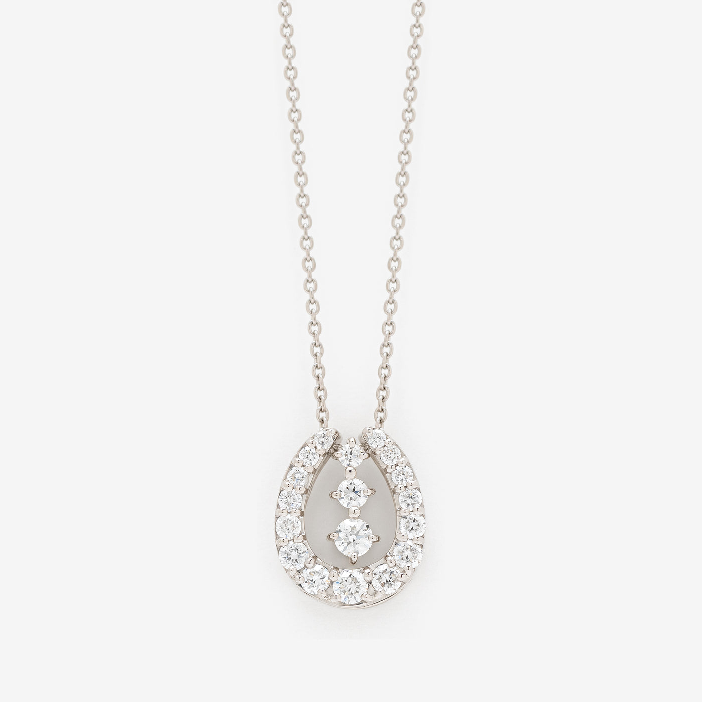 プラチナ ダイヤモンド 馬蹄 3Way ネックレス（0.3ct）<スコープ付 