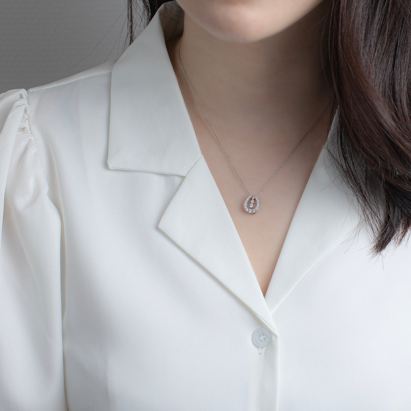 プラチナ ダイヤモンド 馬蹄 3Way ネックレス（0.3ct）<スコープ付 