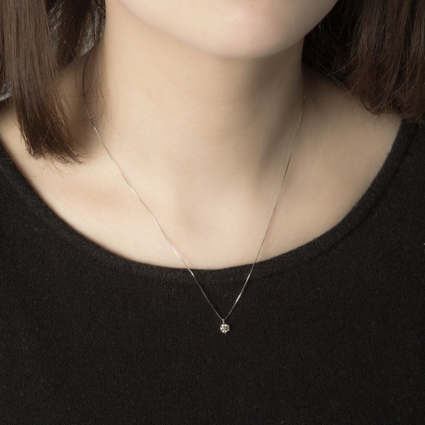 プラチナ ダイヤモンド ネックレス（0.30ct）<鑑定/スコープ付&gt 