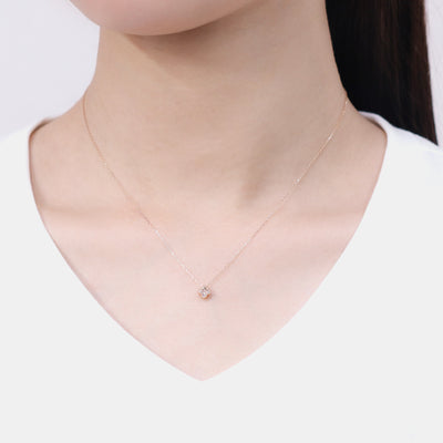 【WEB限定】K10 ピンクゴールド ダイヤモンド フラワー ネックレス