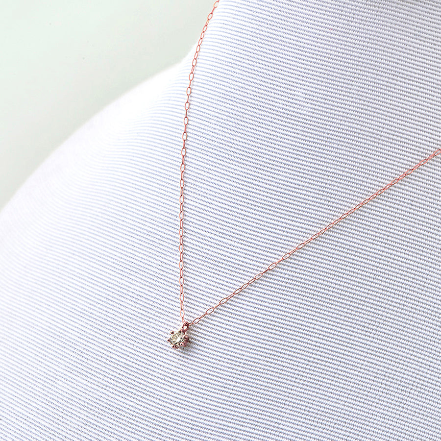 WEB限定】K18 ピンクゴールド ダイヤモンド ネックレス（0.06ct 
